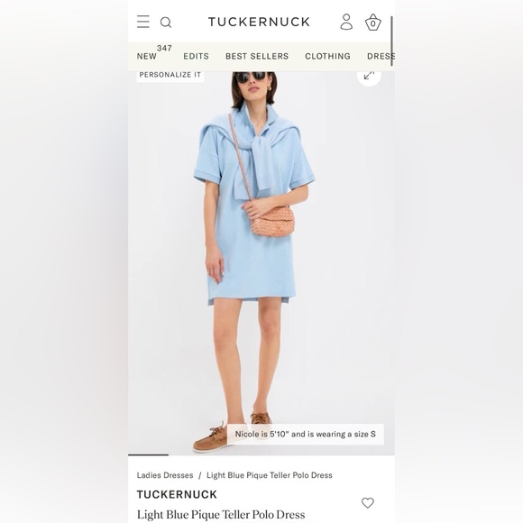 NWT Tuckernuck Light Blue Pique Teller Polo Dress - Picture 1 of 6